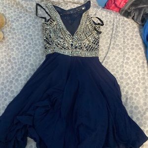 Navy blue homecoming with sparkles